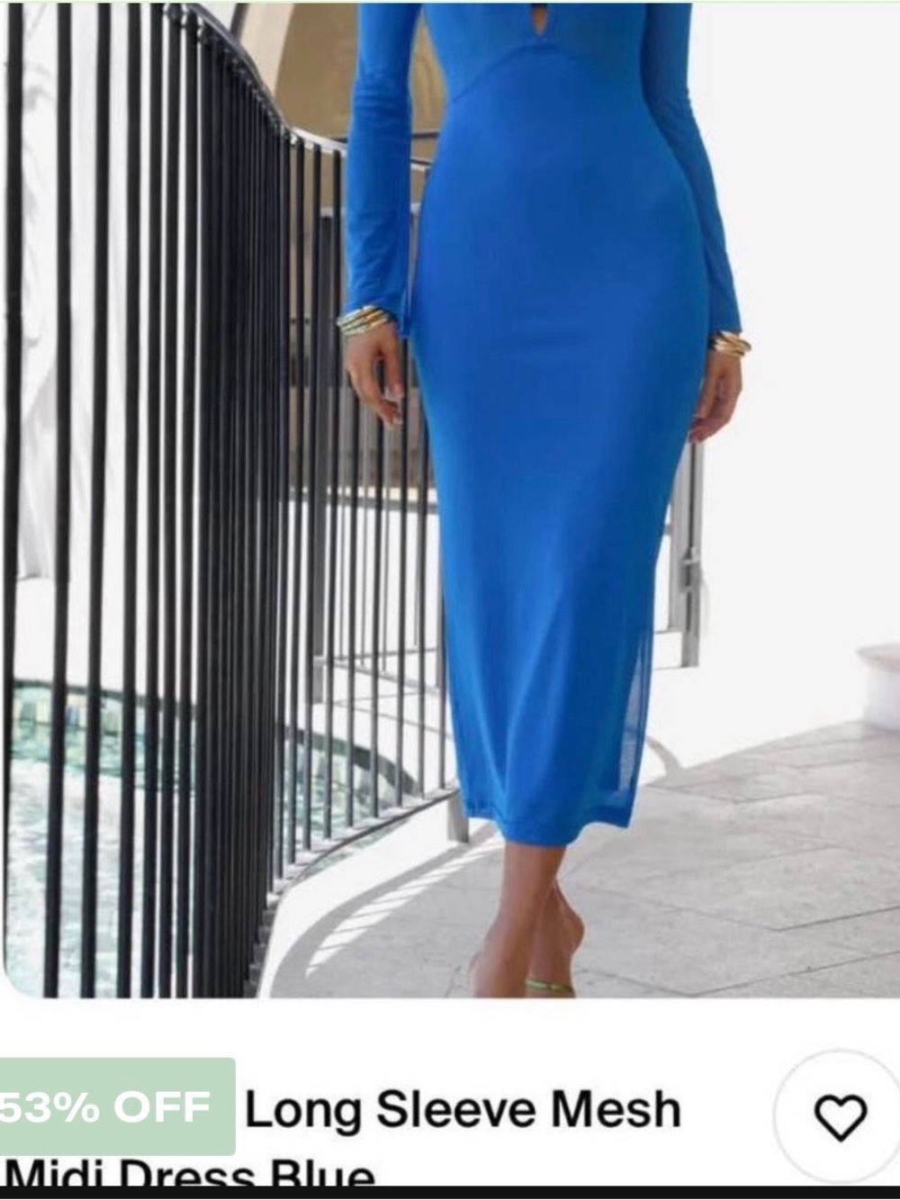 Hello Molly Royal Blue Long Sleeve Midi Dress